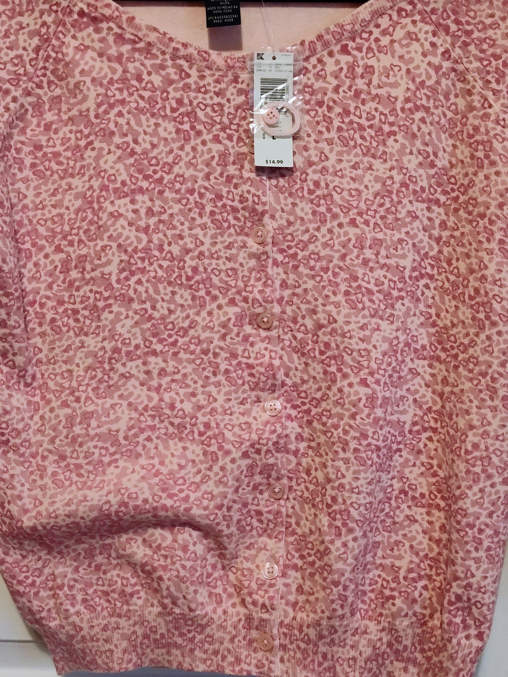 Route 66 Pink Leopard Print Cardigan Sweater